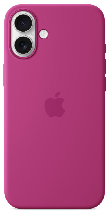 Różowe etui na iPhone'a z obiektywami aparatu i logo Apple z tyłu.