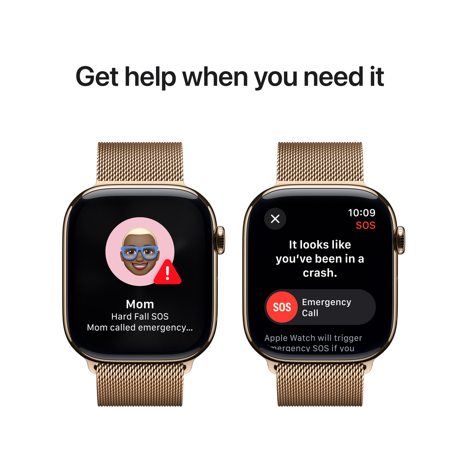 APPLE Watch Series 10 GPS + Cellular 46mm Gold Milanese Loop M/L Smartwatch Gold