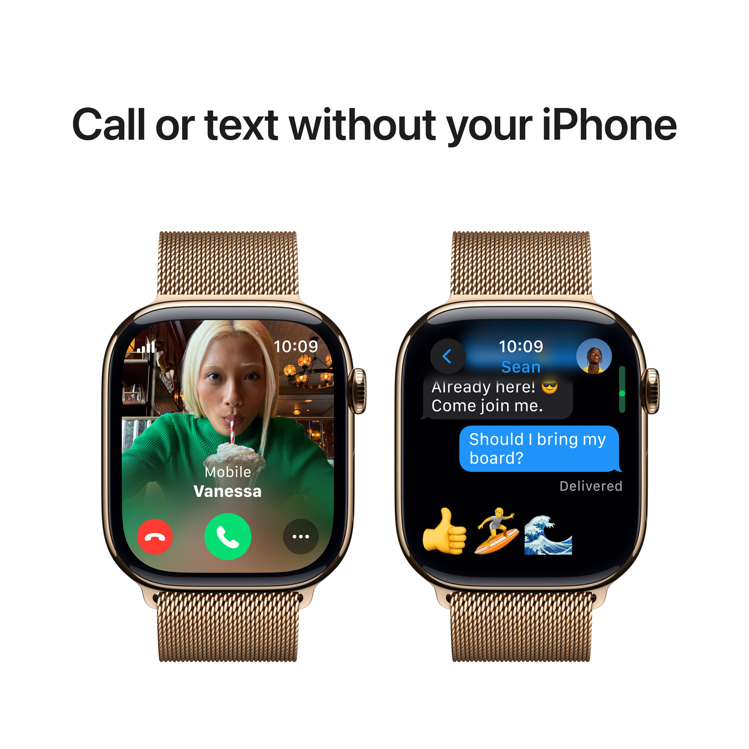 APPLE Watch Series 10 GPS + Cellular 46mm Gold Milanese Loop M/L Smartwatch Gold