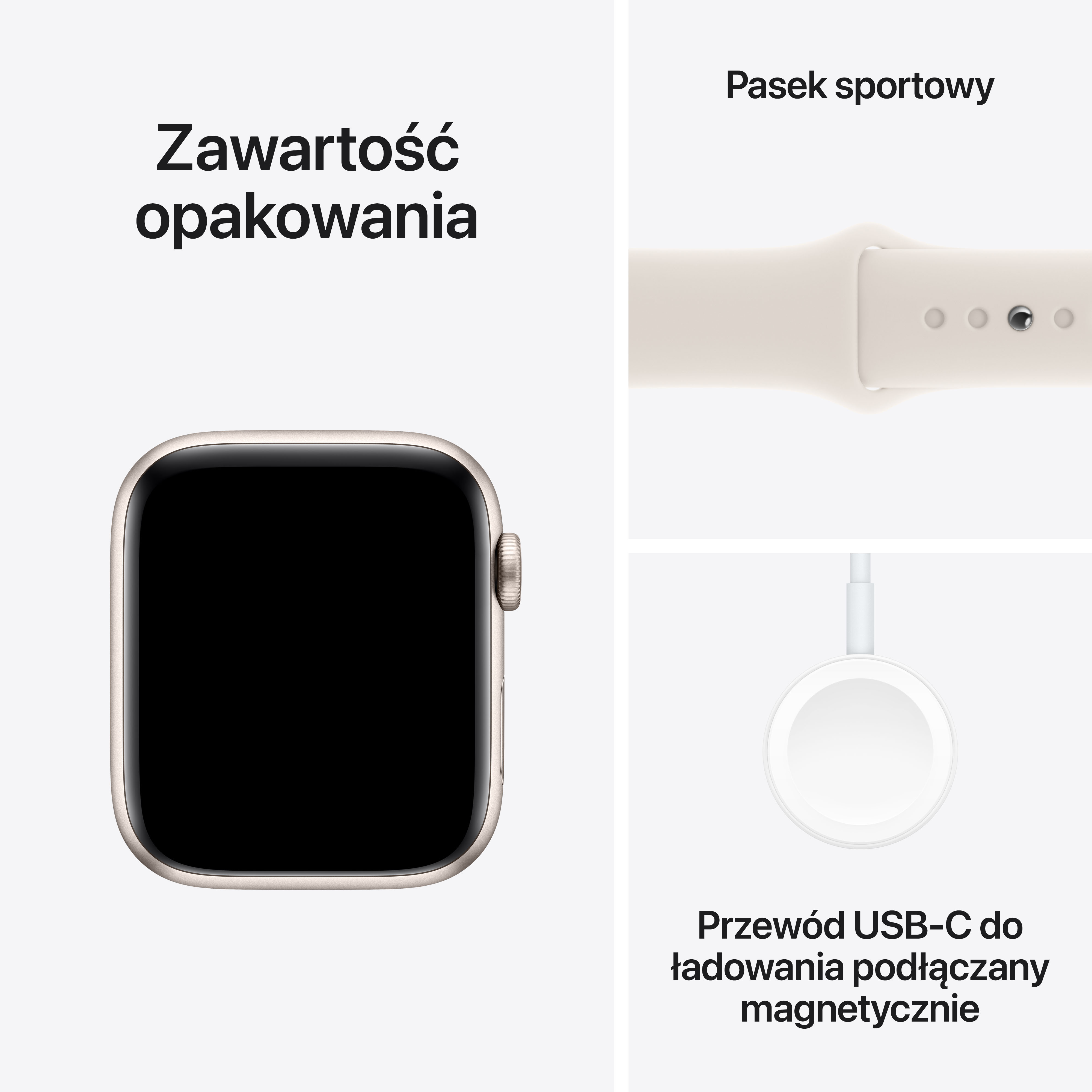 Smartwatch APPLE Watch SE (2 generacji) GPS + Cellular Koperta 40mm z aluminium w kolorze poświaty księżyca z paskiem sportowym M/L MXGK3ET/A