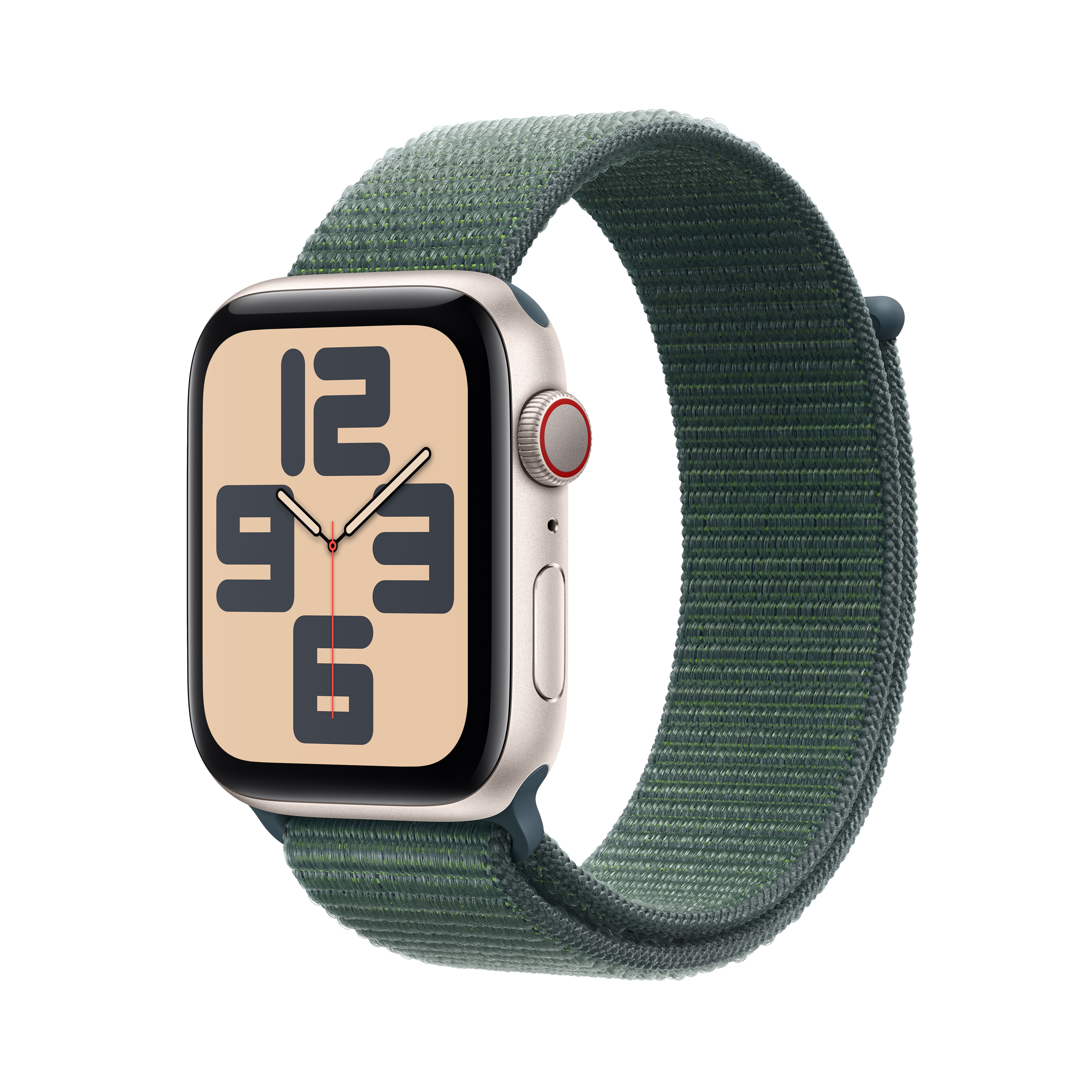 Smartwatch APPLE Watch SE (2 generacji) GPS + Cellular Koperta 40mm z aluminium w kolorze księżycowej poświaty z opaską sportową MXGH3ET/A