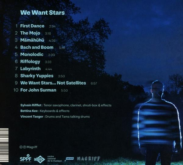 Album-Cover mit Trackliste und Silhouette eines Mannes im Freien bei Nacht.