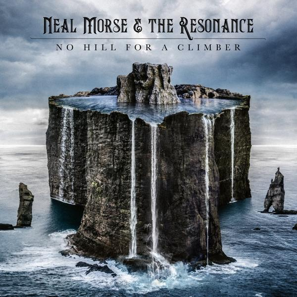 Albumcover: Felsen im Wasser mit Wasserfällen, dunklen Wolken und dem Text "NEAL MORSE & THE RESONANCE".