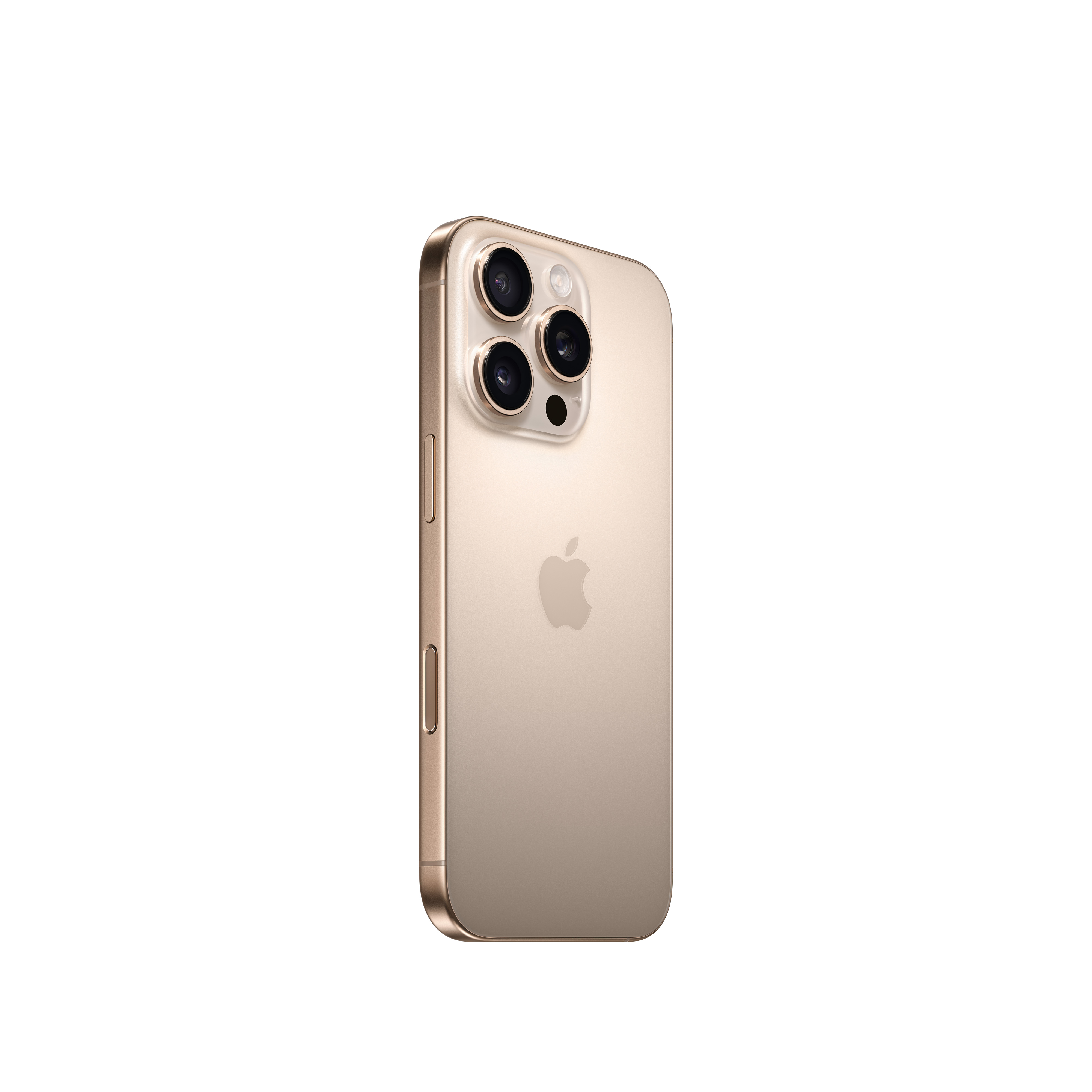 Arkadan görülen altın rengi bir iPhone 13 Pro, üçlü kamera ve Apple logosuyla.
