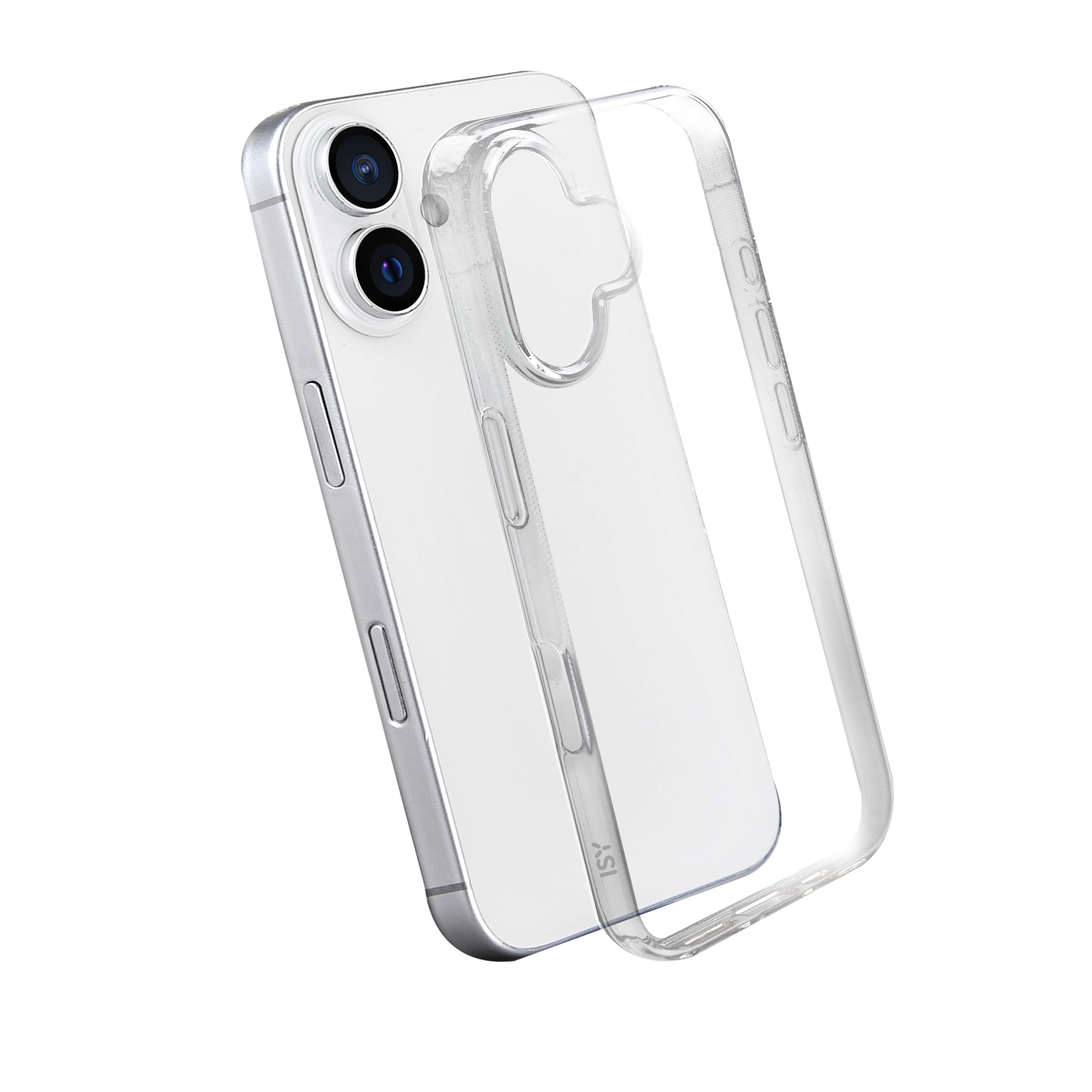 Eine transparente Handyhülle mit einem Telefon darin und einer zweiten, transparenten Hülle daneben.