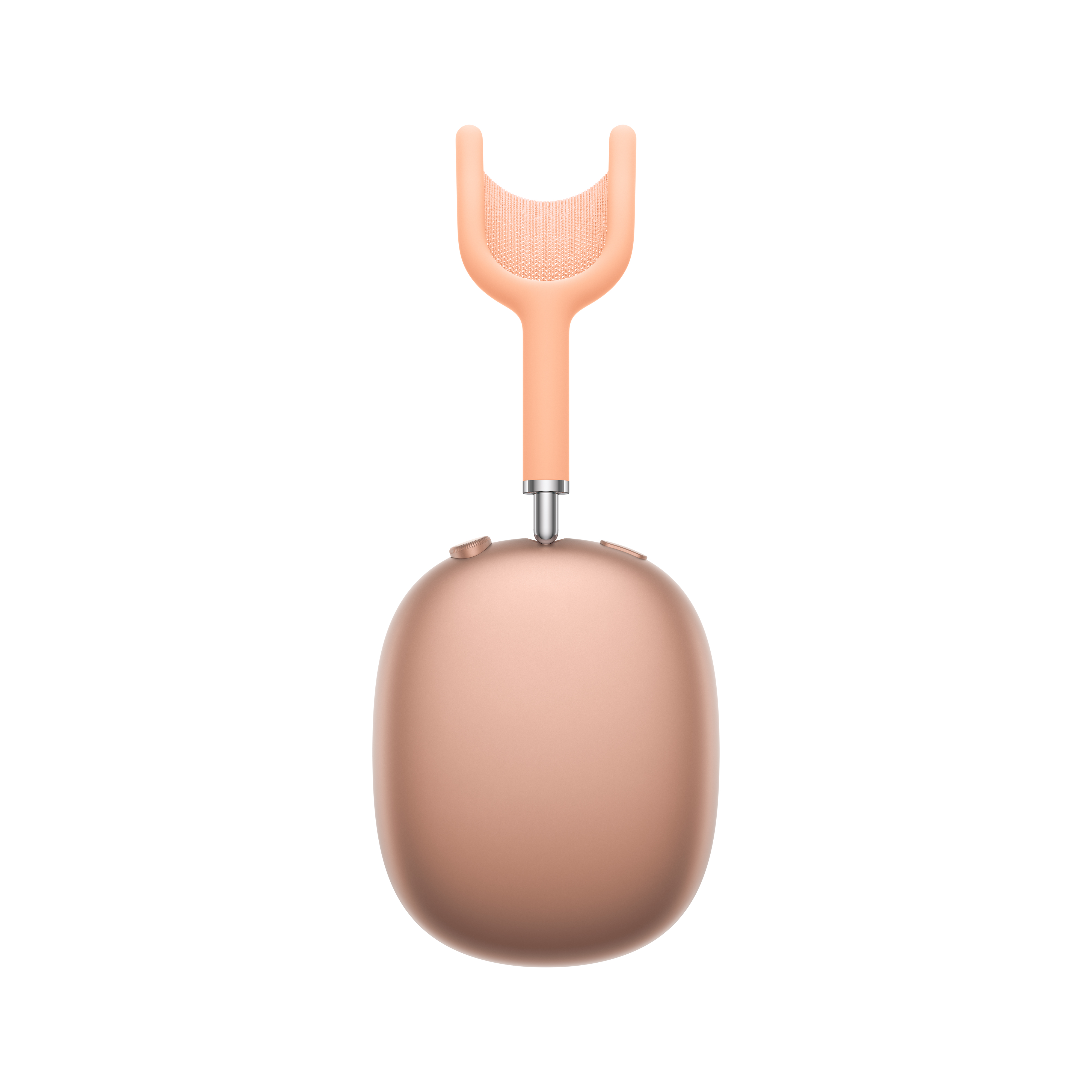 Egy rózsaarany Apple AirPods Max fehér háttéren.