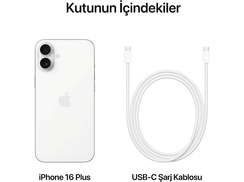 APPLE iPhone 16 Plus 128 GB Akıllı Telefon Beyaz MXVV3TU/A Fiyat