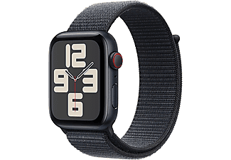 APPLE Watch SE 2024 GPS + Cellular, 40mm, éjfekete alumíniumtok, tintaszínű sportpánt (MXGA3QH/A)