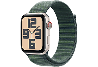 APPLE Watch SE 2024 GPS + Cellular, 40mm, csillagfény alumíniumtok, tózöld sportpánt (MXGH3QH/A)