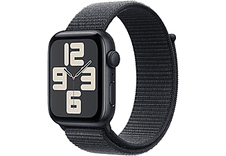 APPLE Watch SE 2024 GPS, 40mm, éjfekete alumíniumtok, tintaszínű sportpánt (MXEA3QH/A)