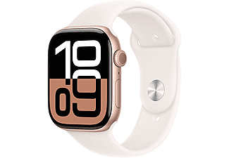 APPLE Watch Series 10 GPS + Cellular, 42mm, rozéarany alumíniumtok, rózsaszín sportszíj - M/L (MWXA3QH/A)