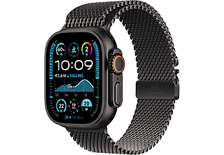 APPLE Watch Ultra 2 GPS + Cellular, 49mm, fekete titántok, fekete titán milánói szíj, L (MX5V3CM/A)