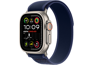 APPLE Watch Ultra 2 GPS + Cellular, 49mm, natúr titántok, kék Terep pánt - M/L (MX4L3CM/A)