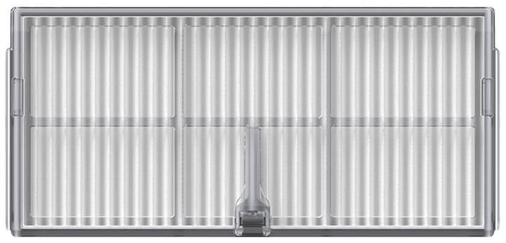 Przezroczysty filtr z pionowymi liniami, zamknięty w szarej ramce.