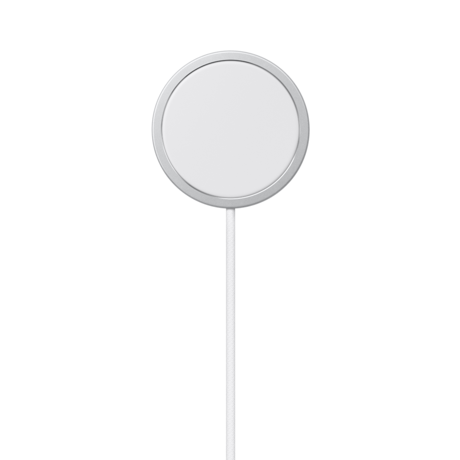A white circular device on a white stick, against a black background. It looks like a sign.