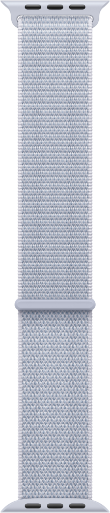 Apple Watch band in lichtblauw. De band is een geweven stof.