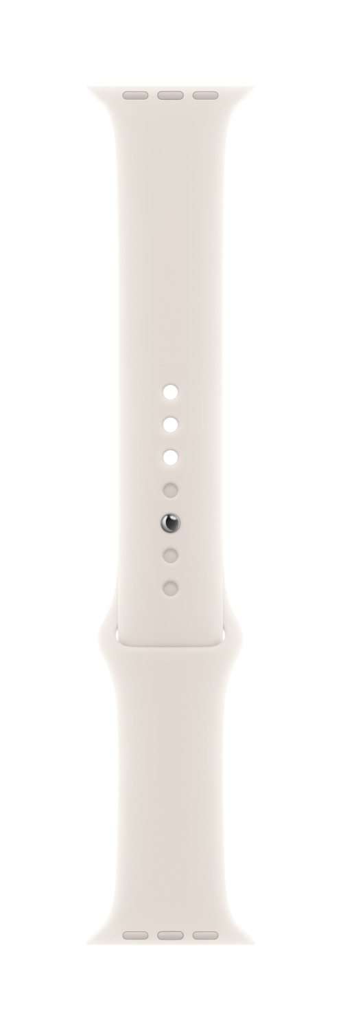 Witte Apple Watch-band. Zwarte achtergrond.