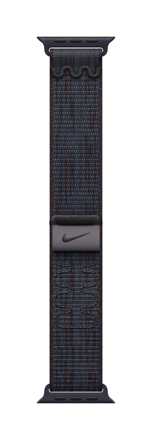 Apple 46mm Nike Sport Loop Smartwatch-band Zwart/blauw