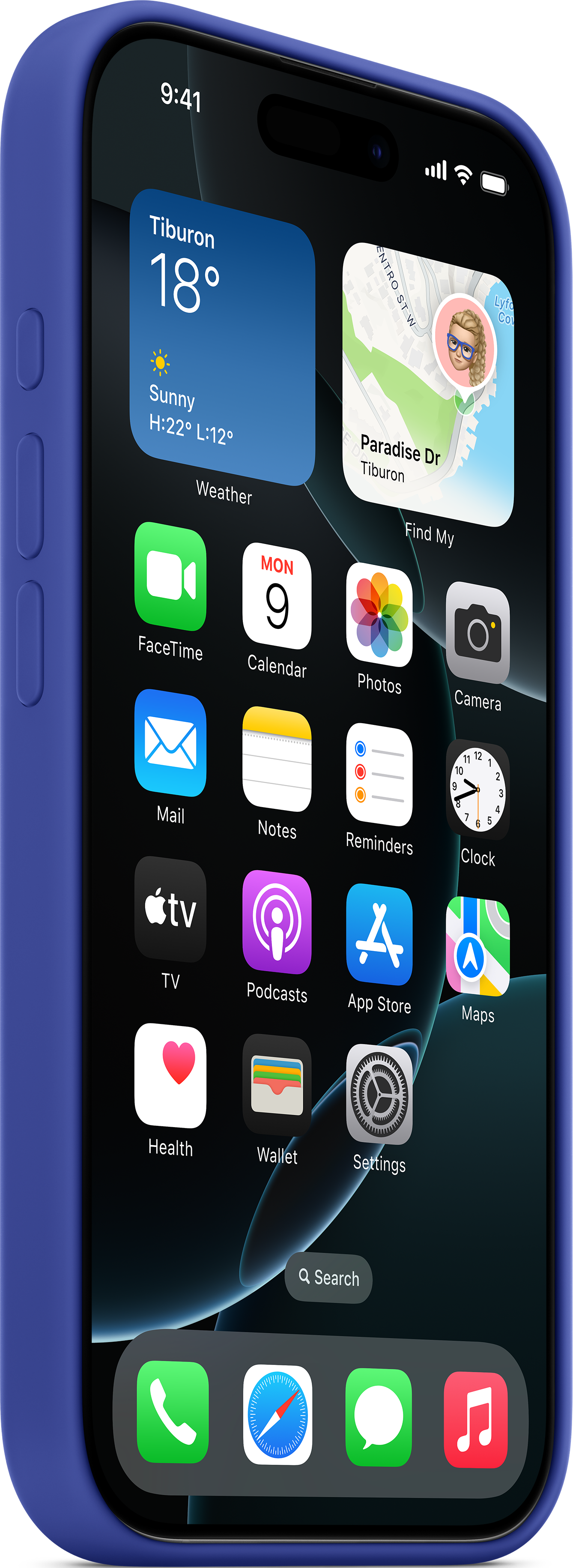 APPLE Coque en silicone avec MagSafe, Coque arrière, Apple, iPhone 16 Pro, Ultramarine