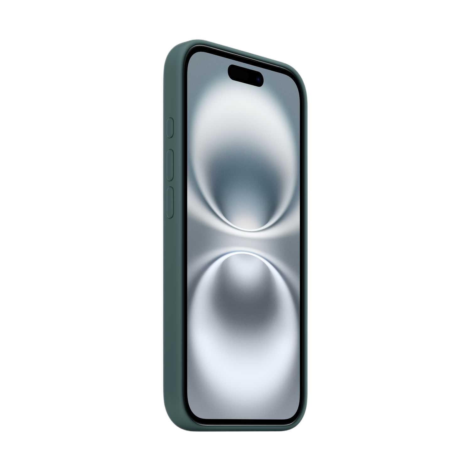 Een telefoon in een groene hoes. Het scherm staat aan en toont een verloop.