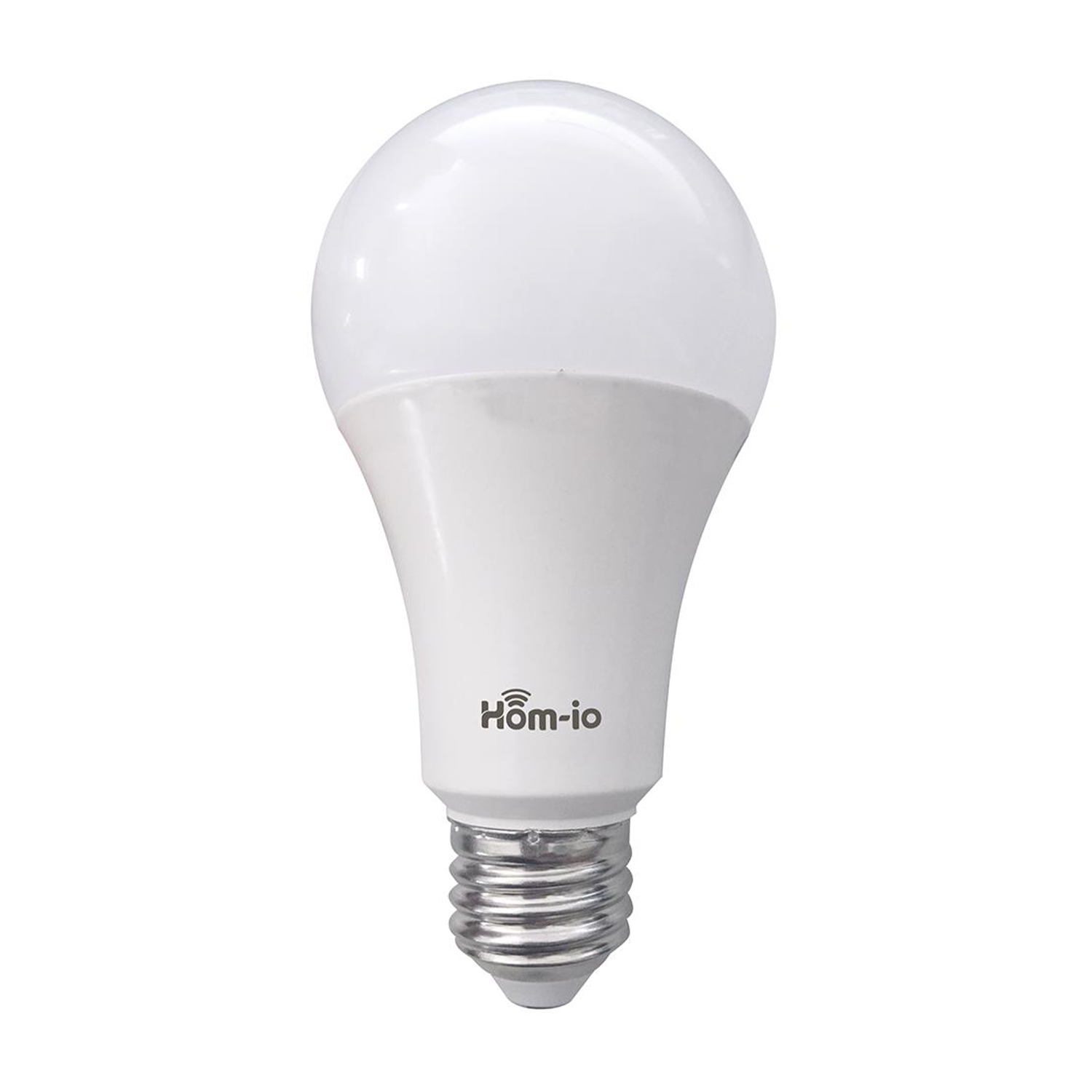 Una lampadina LED bianca con il marchio 'Höm-io'.