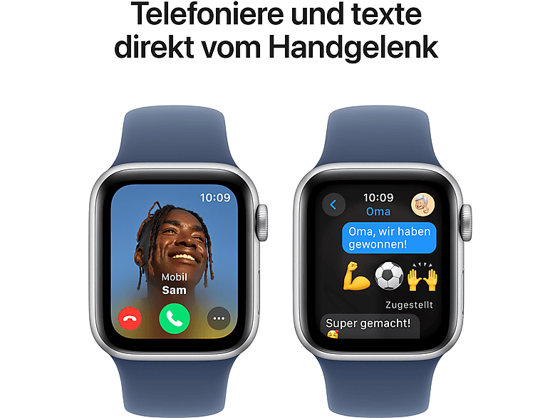 APPLE Watch SE (2024) GPS 40 mm Smartwatch Aluminium Fluorelastomer, 150 - 200 mm, Silber