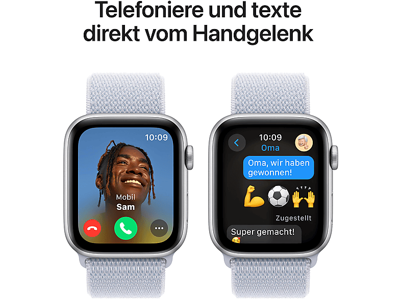 Thumbnail - APPLE Watch SE (2024) GPS 44 mm Smartwatch Aluminium Textil Carbon Neutral, 130 - 200 mm, Silber