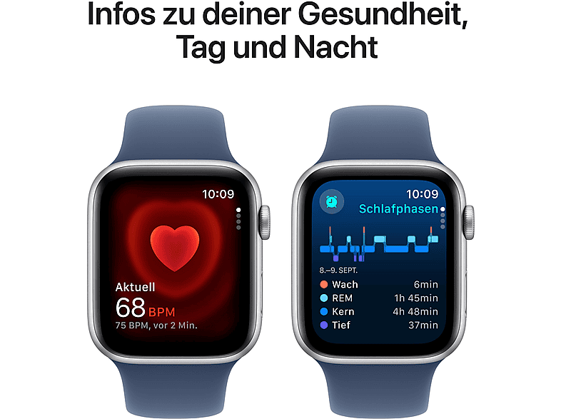 Thumbnail - APPLE Watch SE (2024) GPS 44 mm Smartwatch Aluminium Fluorelastomer, 140 - 190 mm, Silber