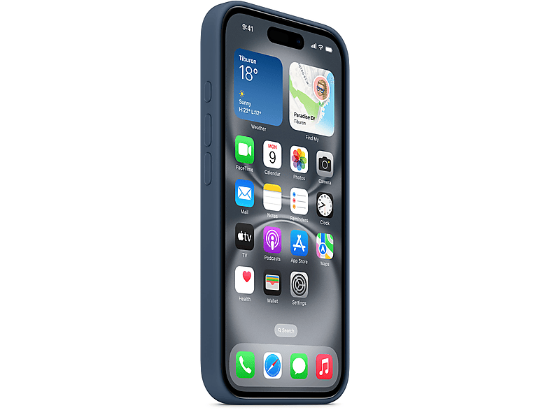 Apple Silikonowe etui MagSafe do iPhone 16 denim – zdjęcie 3