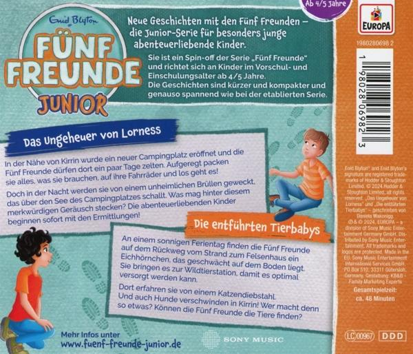Rückseite eines Kinderbuchs. Titel auf Deutsch, Illustration von Kindern.