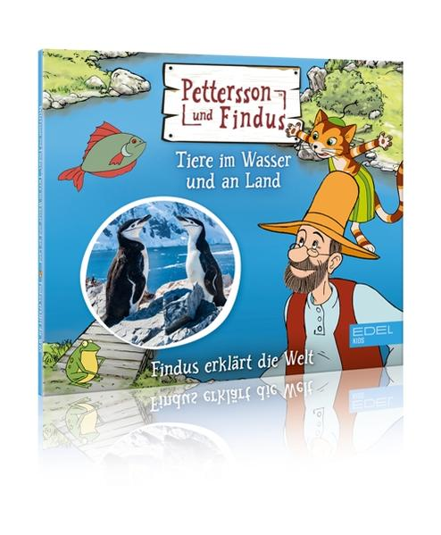 Buchcover mit einer Cartoonzeichnung einer Katze und eines Mannes. Der Titel ist Pettersson und Findus.