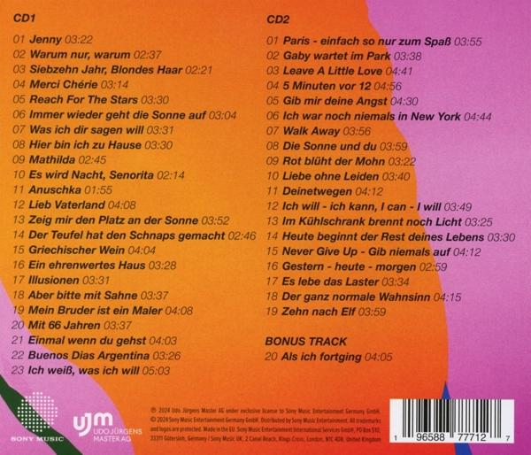 Zwei CD-Cover mit Titellisten auf Deutsch, Text und lebendiges Design, vor weißem Hintergrund.