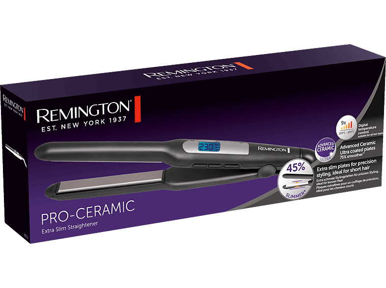 Remington S5515 Pro-Ceramic Extra-Slim Haarglätter (Keramik, Temperaturstufen: 9, Grau) — Foto 3 von 5