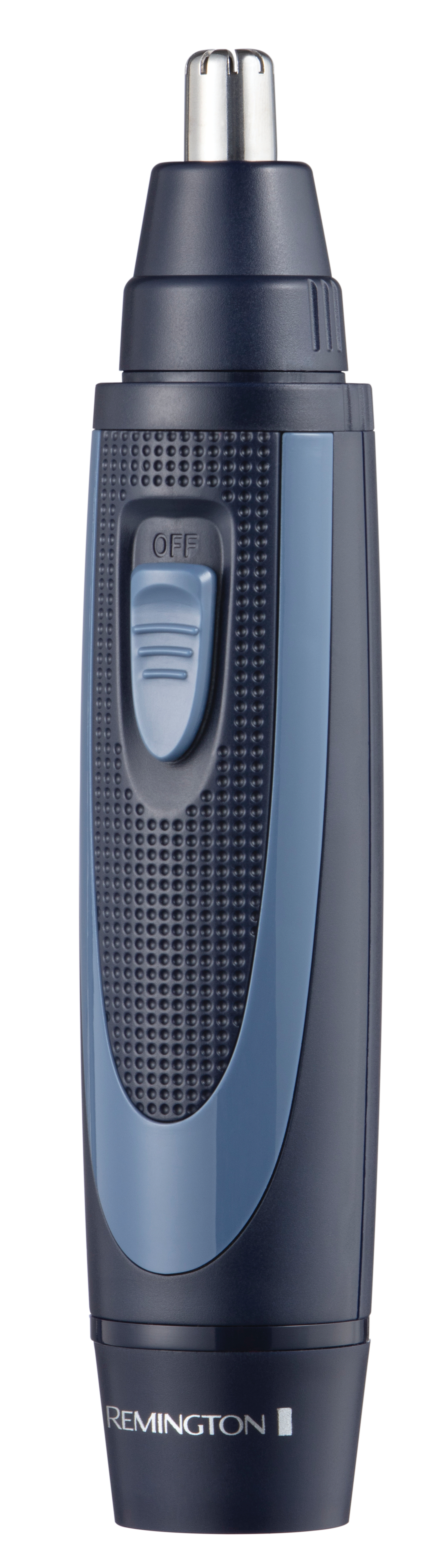 Blauer und schwarzer Remington-Nasenhaarschneider.
