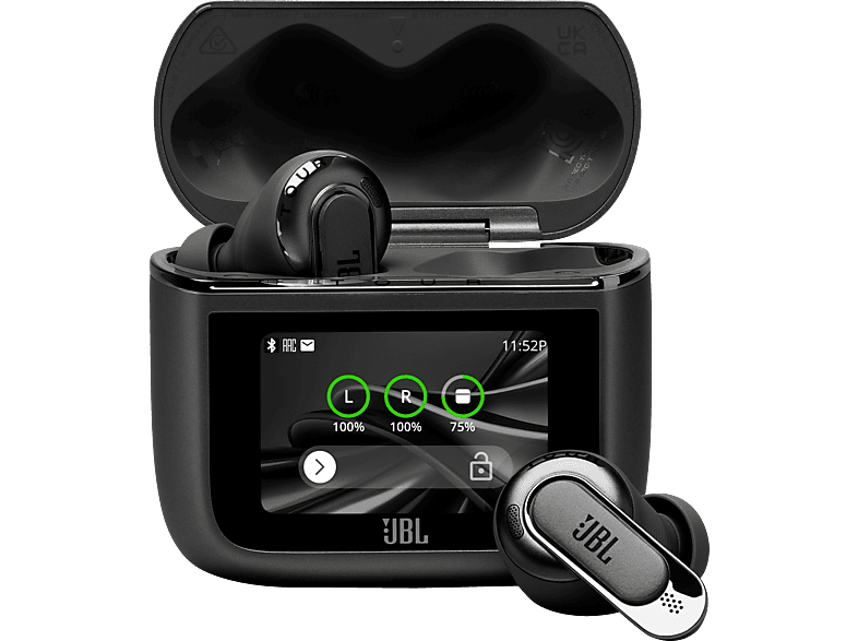 JBL TOUR PRO 3, TWS, mit intelligenter Ladebox mit Display, True Adaptive Noise-Cancelling 2.0, 44 Std. Musikwiedergabe, In-ear Kopfhörer Bluetooth Schwarz