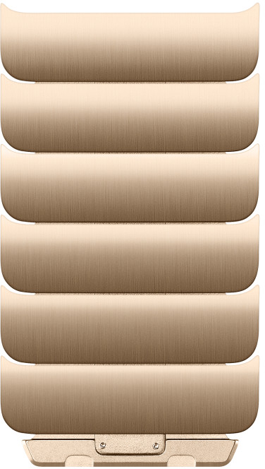 Goldenes Apple Watch Armband, segmentiert, freigestellt.