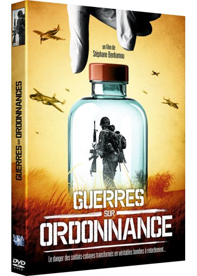 DVD-hoes met filmposter met een soldaat in een fles.