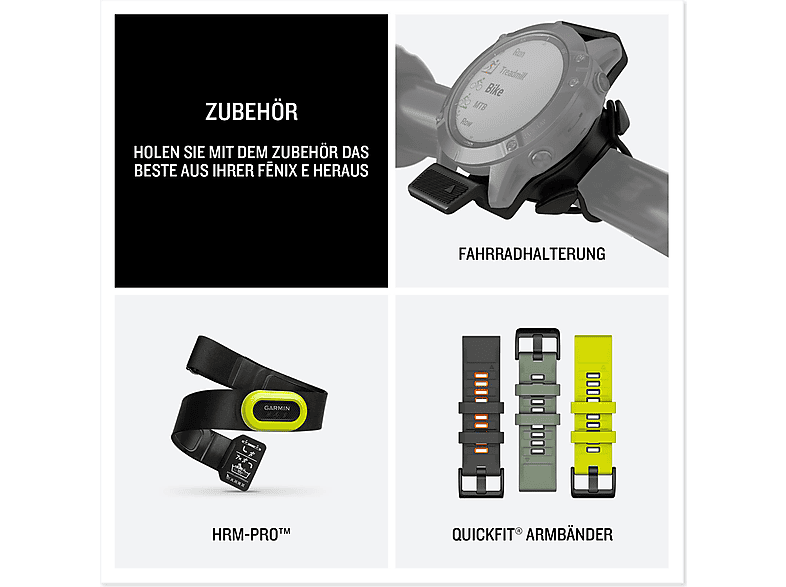 Garmin fēnix®E - 47 mm Amoled Schwarz/Silber; Smartwatch — Foto 5 von 5