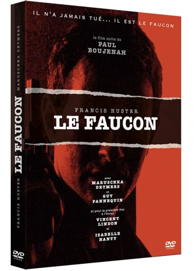 DVD-hoes voor een film. De titel is Le Faucon. Het gezicht van een man staat centraal.