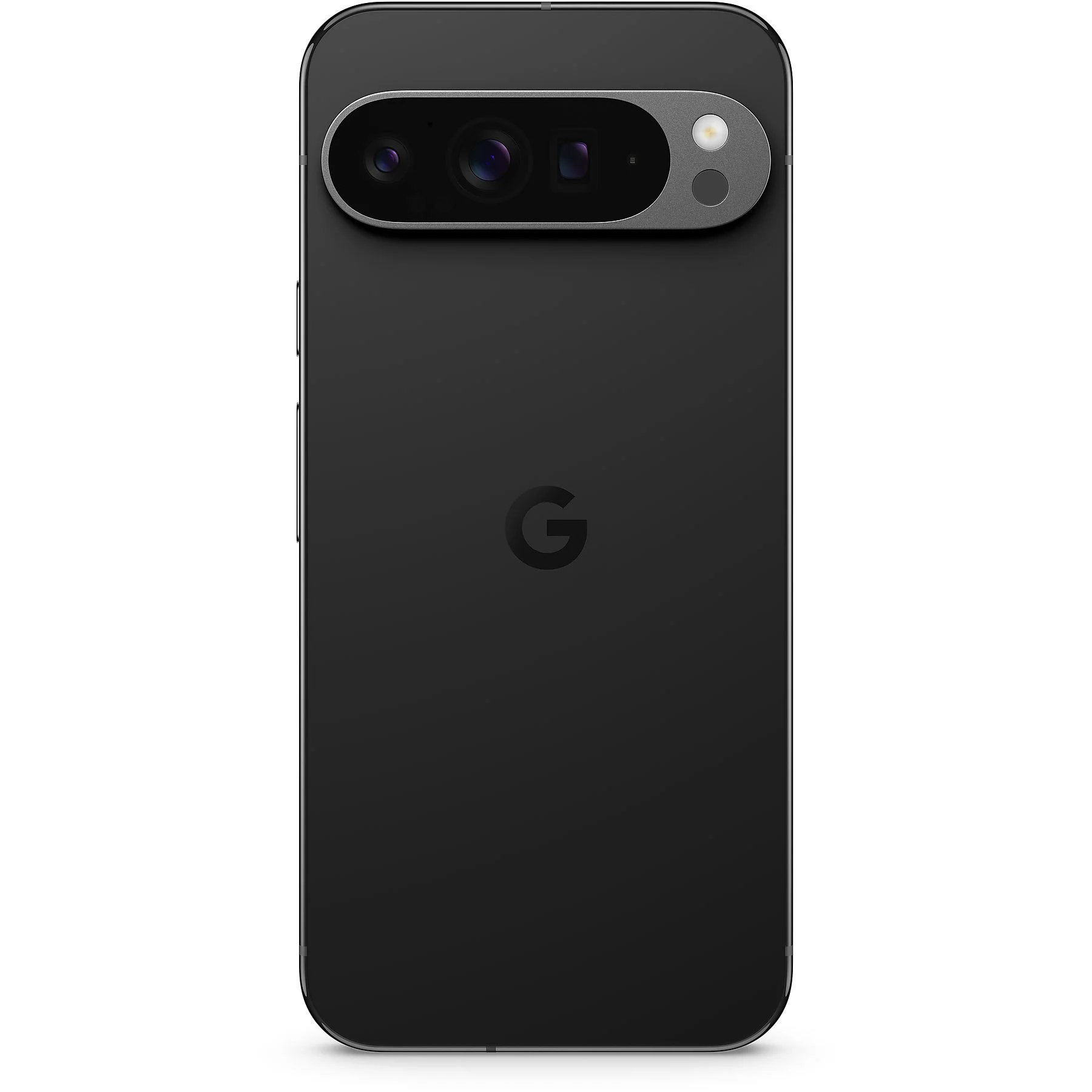 Czarny Google Pixel 7 Pro. Trzy aparaty z tyłu, z logo Google poniżej.