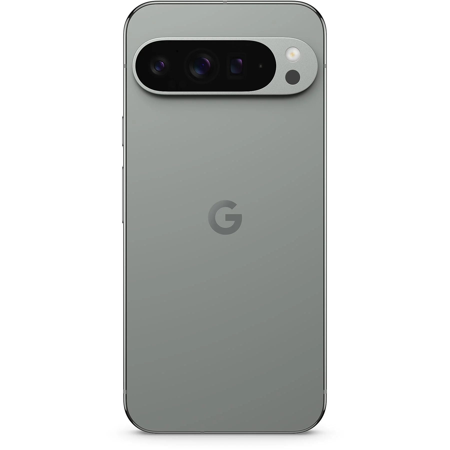 Zielony tył telefonu Google Pixel z paskiem aparatu i logo G.