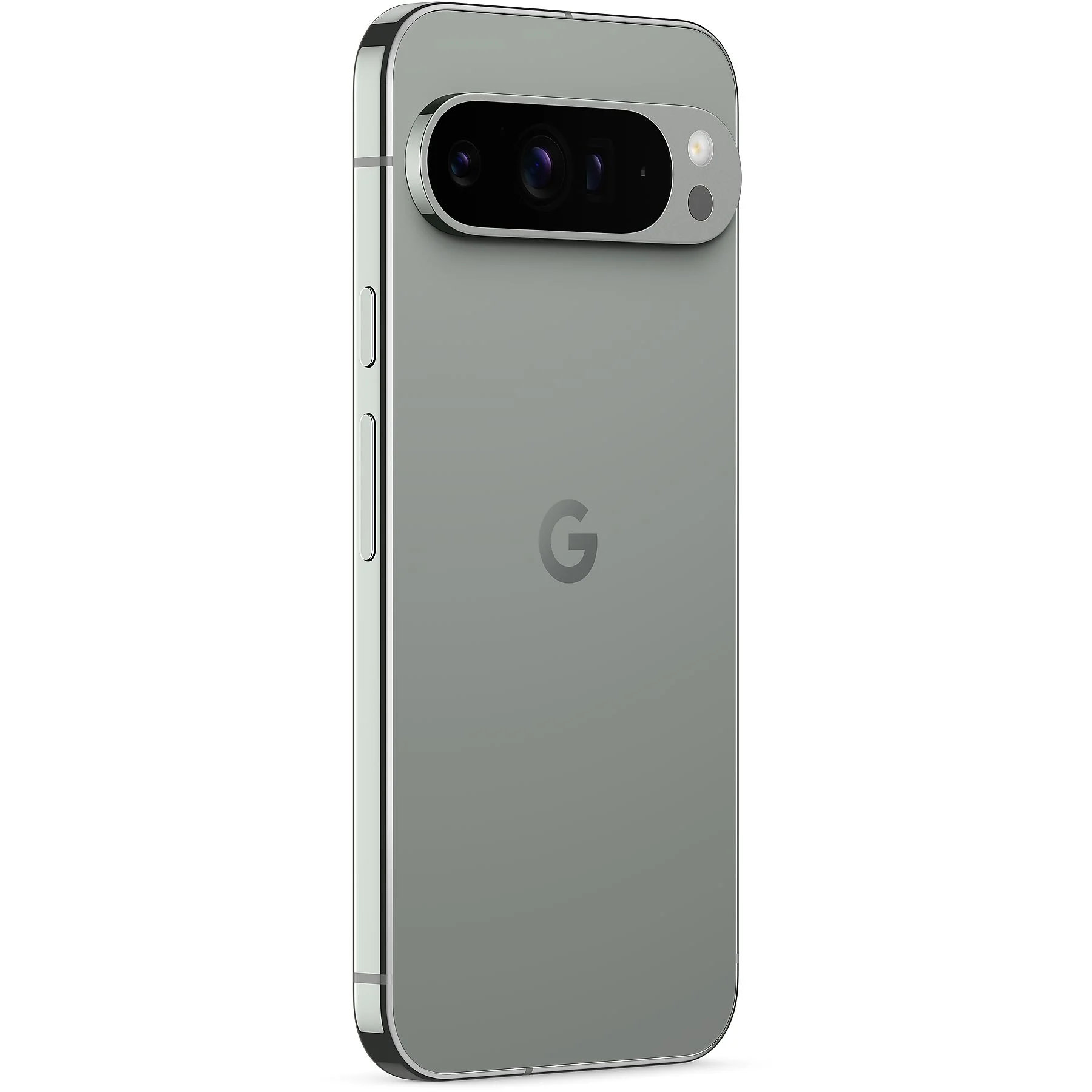 Szary telefon Google Pixel 7 z tyłu. Ma pasek z aparatem i logo 'G'.