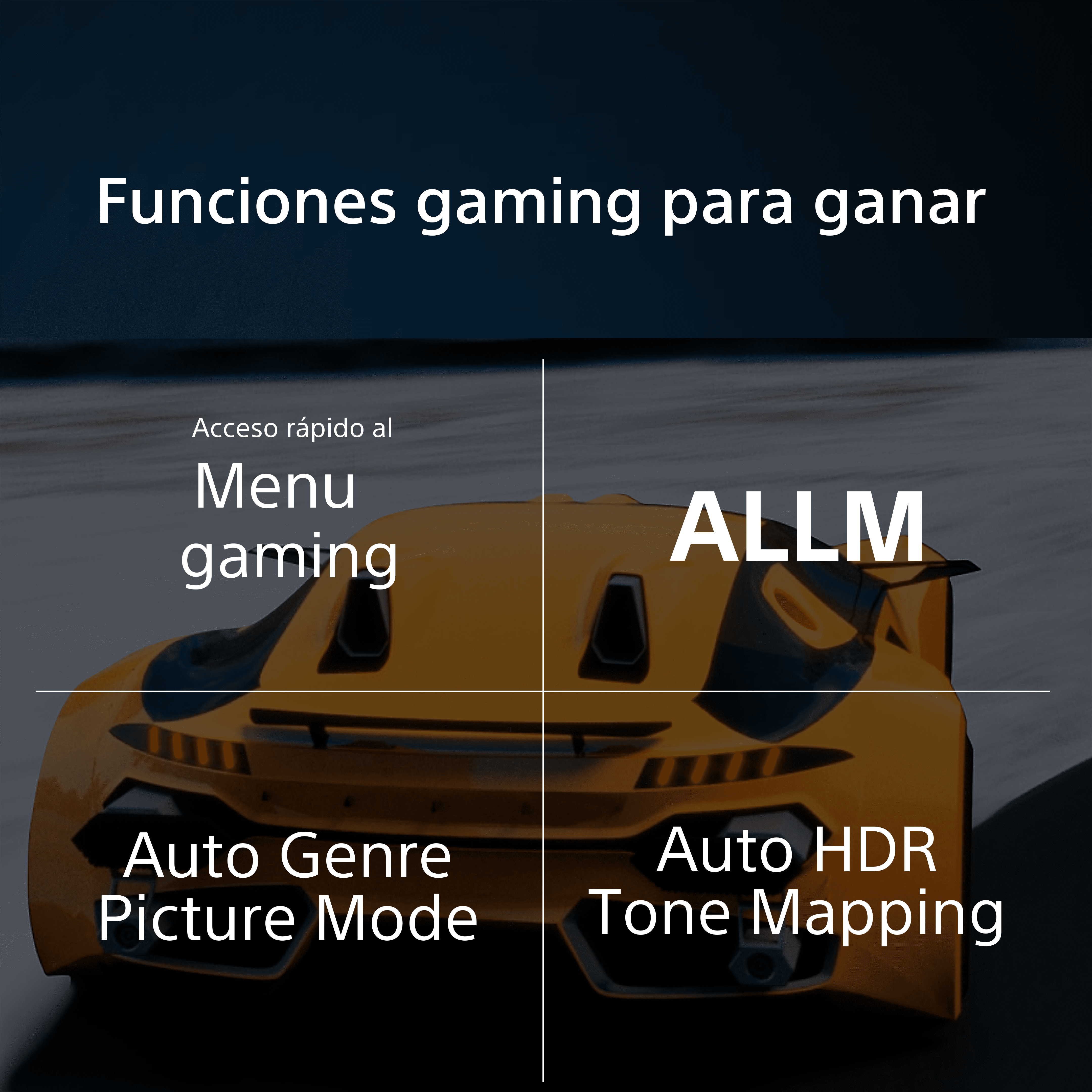 Diagrama de funciones de juego. Texto: Funciones gaming para ganar.
