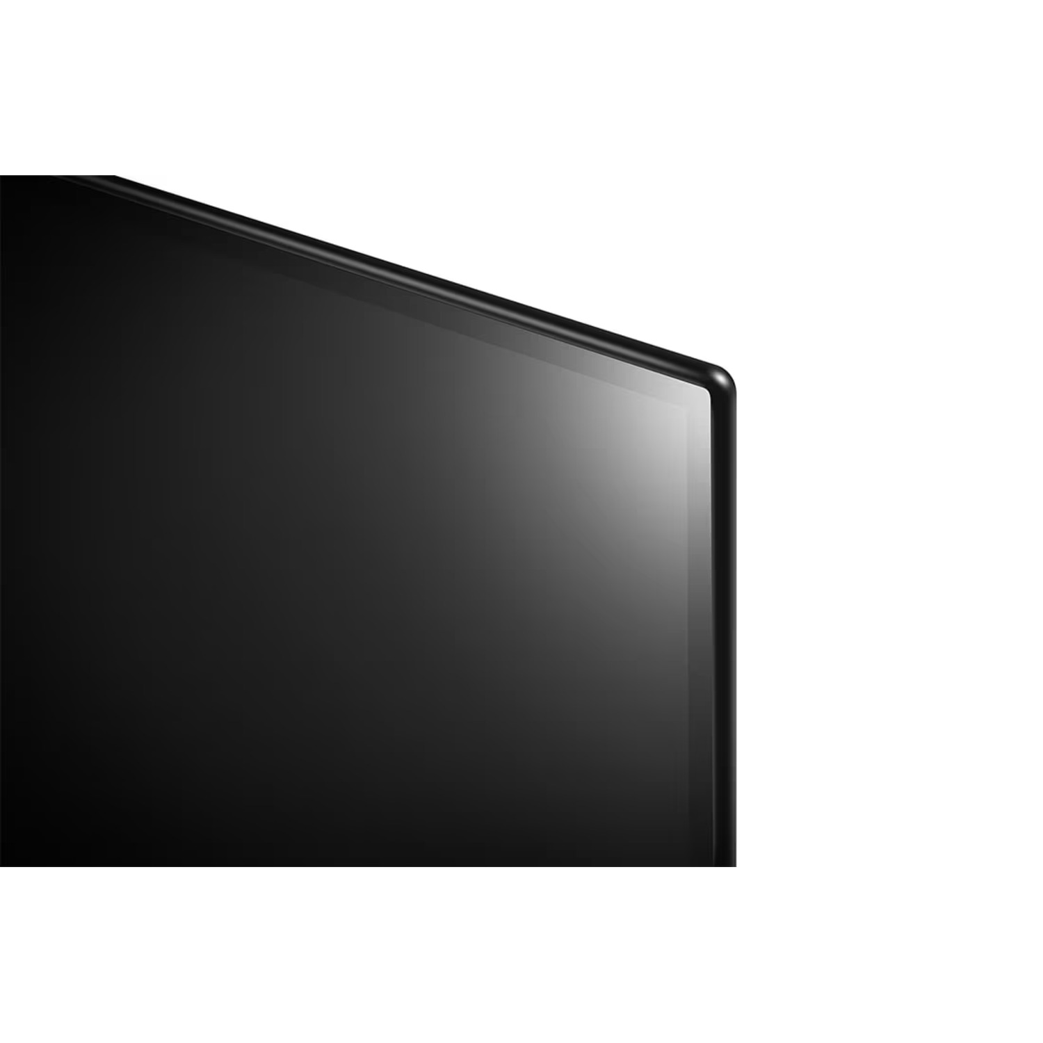 Gros plan sur un écran de télévision noir, montrant le bord et le design.
