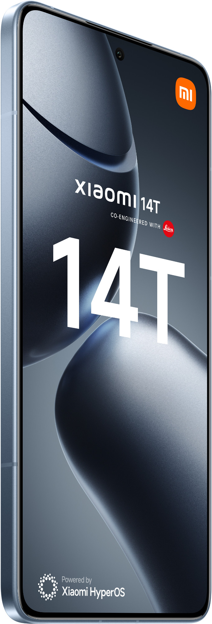 Niebieski smartfon z logo Xiaomi i tekstem: Xiaomi 14T.