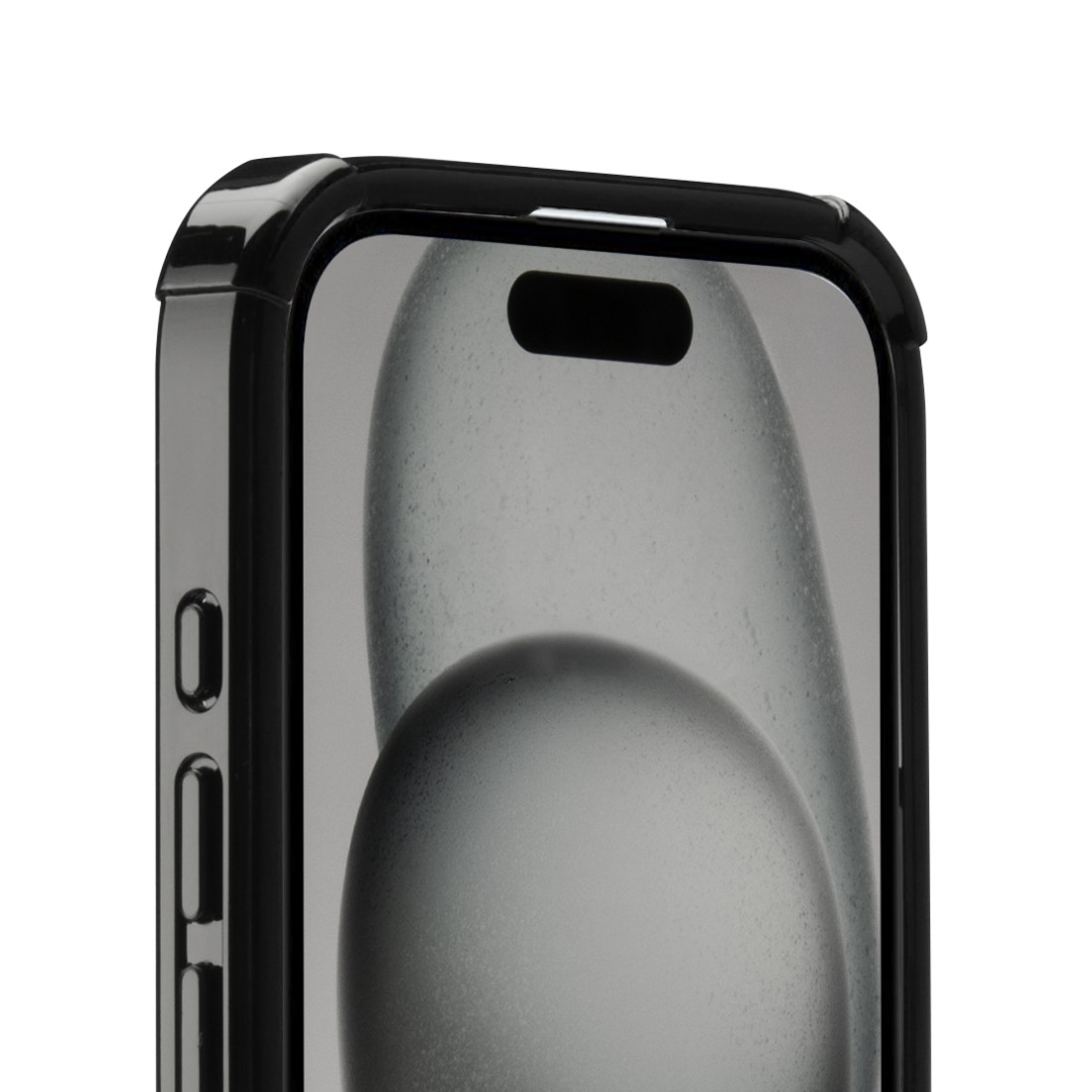 Handyhülle mit Telefon darin, Nahaufnahme der Oberseite des Telefons.
