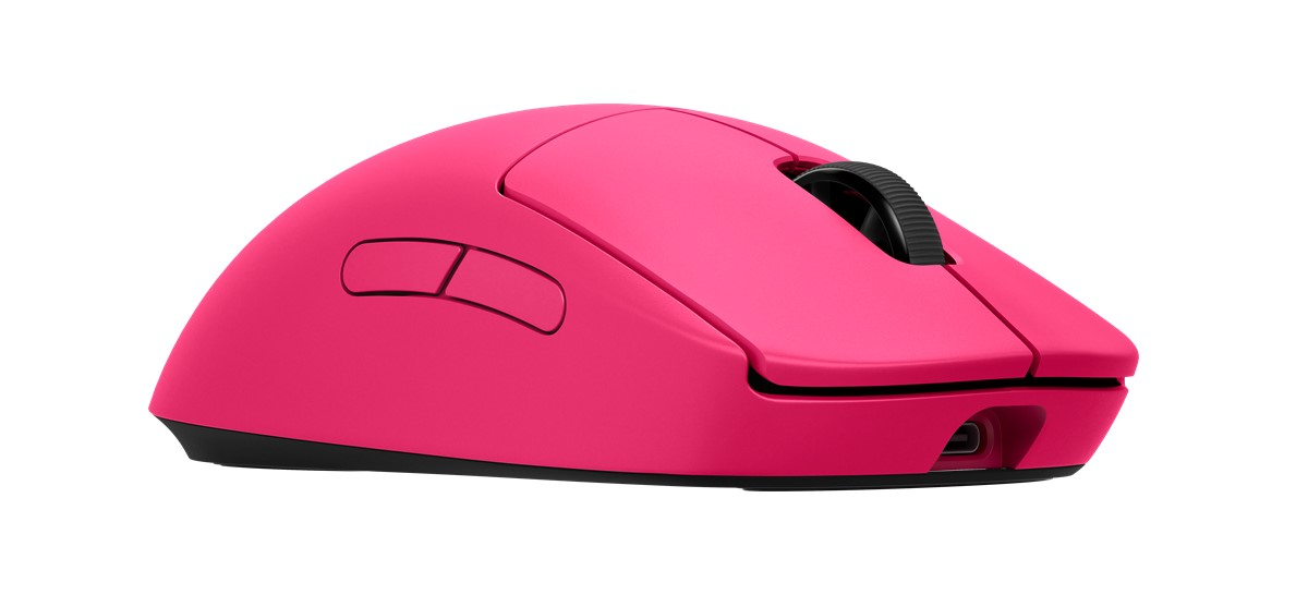 Beyaz bir arka plan üzerinde pembe bir bilgisayar faresi.