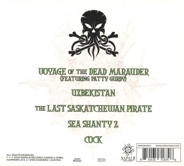 Albumrückseite mit Songliste: Voyage of the Dead Marauder, Uzbekistan, The Last Saskatchewan Pirate, Sea Shanty 2, Cock.