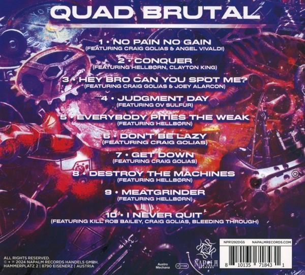 Albumcover mit Titelliste und Bandnamen, auf dunklem Hintergrund.