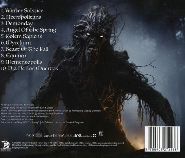 Albumcover mit einer gruseligen Monsterfigur und Songtiteln.